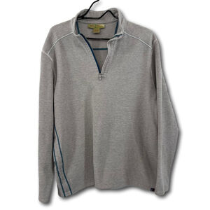 Tommy Bahama Men’s 1/4 Zip Longsleeve Pullover Sweater Shirt Gray Size Large